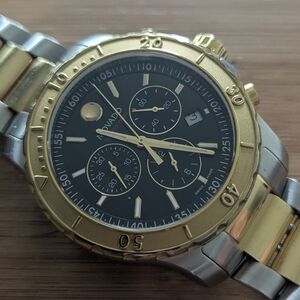 Movado Gold and Silver Chronograph Watch